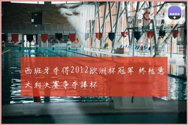 西班牙夺得2012欧洲杯冠军 终结意大利决赛争夺捧杯