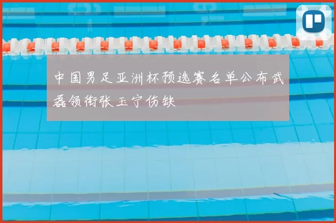 中国男足亚洲杯预选赛名单公布武磊领衔张玉宁伤缺